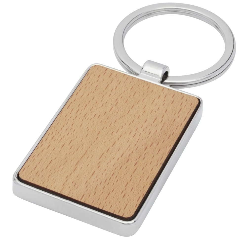 Logo trade promotional products picture of: Mauro beech wood rectangular keychain