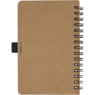 Logo trade promotional merchandise image of: Cobble A6 wire-o recycled cardboard notebook with stone paper