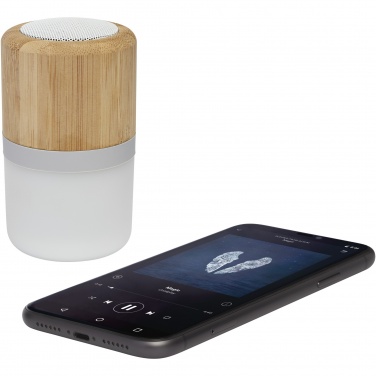 Logotrade promotional gift picture of: Aurea bamboo Bluetooth® speaker with light 