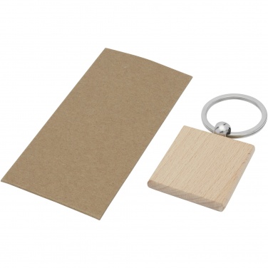 Logo trade promotional products image of: Gioia beech wood squared keychain