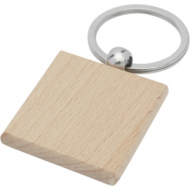 Logo trade promotional merchandise picture of: Gioia beech wood squared keychain