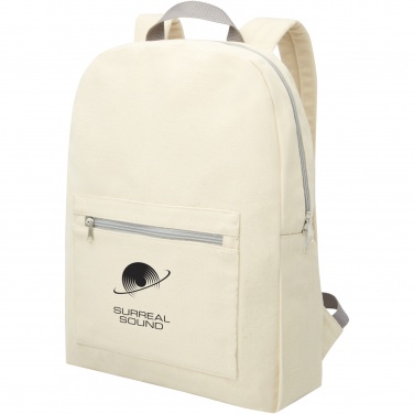 Logo trade promotional item photo of: Pheebs 450 g/m² recycled cotton and polyester backpack 10L