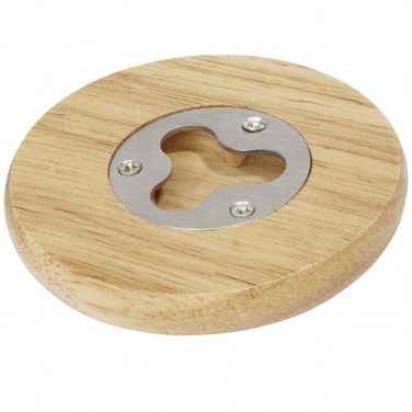 Logotrade promotional gift picture of: Scoll wooden coaster with bottle opener