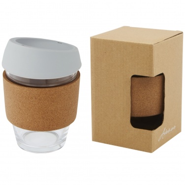 Logo trade business gifts image of: Lidan 360 ml borosilicate glass tumbler with silicone lid