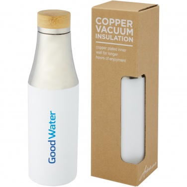 Logo trade promotional giveaways picture of: Hulan 540 ml copper vacuum insulated stainless steel bottle with bamboo lid