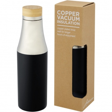 Logotrade corporate gift picture of: Hulan 540 ml copper vacuum insulated stainless steel bottle with bamboo lid