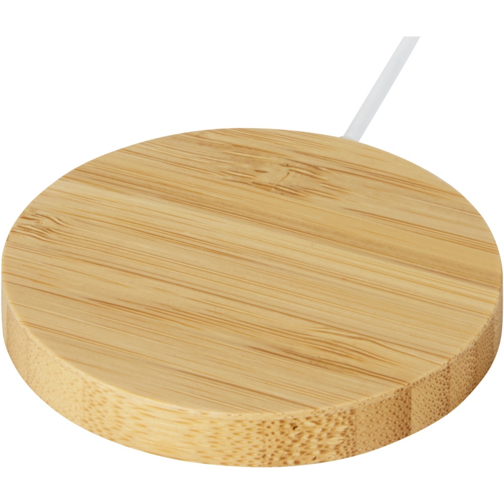 Logotrade promotional giveaway image of: Atra 10W bamboo magnetic wireless charging pad