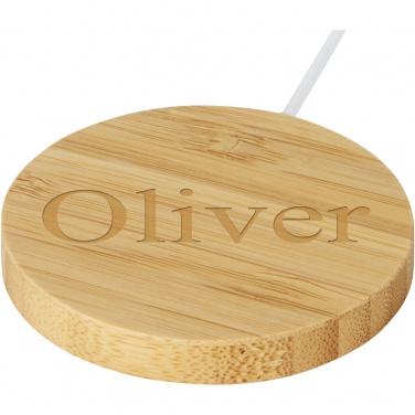 Logotrade business gift image of: Atra 10W bamboo magnetic wireless charging pad