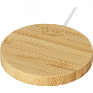 Logo trade corporate gifts image of: Atra 10W bamboo magnetic wireless charging pad