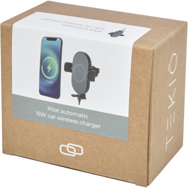 Logo trade promotional gifts picture of: Pilot 15W wireless automatic car charger 