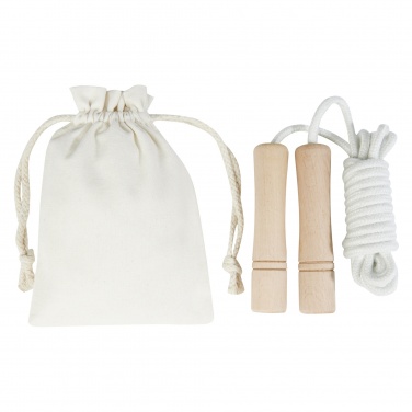 Logotrade promotional product image of: Denise wooden skipping rope in cotton pouch