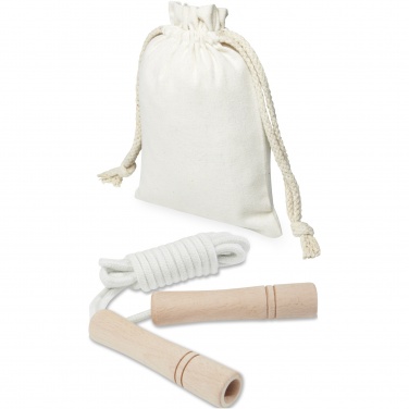 Logotrade advertising product picture of: Denise wooden skipping rope in cotton pouch