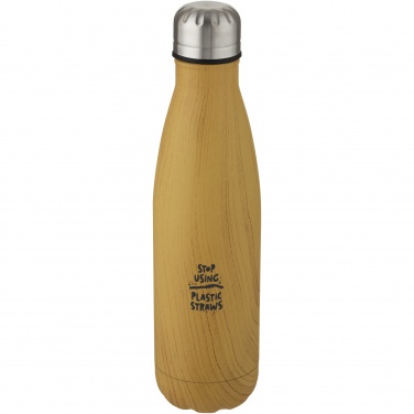 Logo trade promotional products image of: Cove 500 ml vacuum insulated stainless steel bottle with wood print