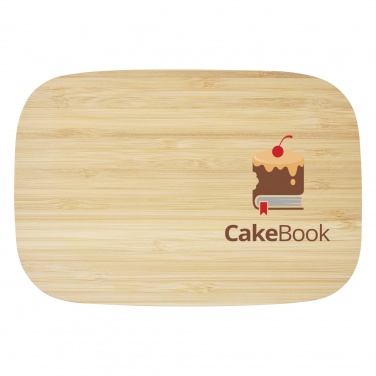 Logo trade advertising products image of: Tite stainless steel lunch box with bamboo lid