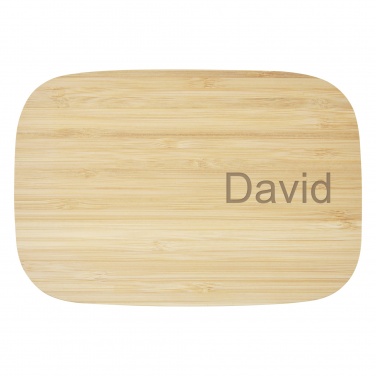 Logo trade promotional items image of: Tite stainless steel lunch box with bamboo lid