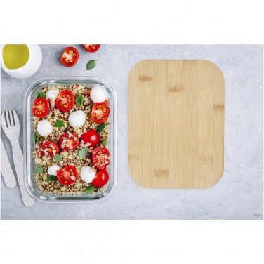 Logo trade promotional gifts image of: Roby glass lunch box with bamboo lid