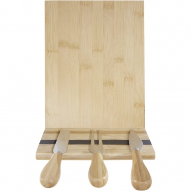 Logo trade promotional merchandise picture of: Mancheg bamboo magnetic cheese board and tools