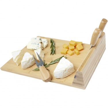 Logo trade promotional giveaway photo of: Mancheg bamboo magnetic cheese board and tools