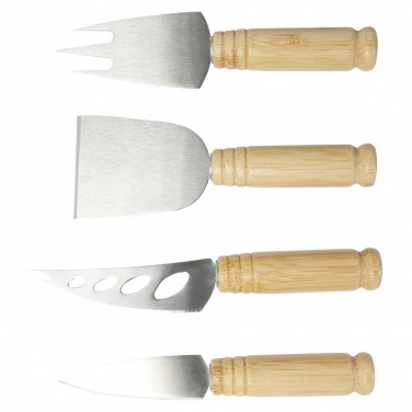 Logotrade advertising products photo of: Cheds 4-piece bamboo cheese set