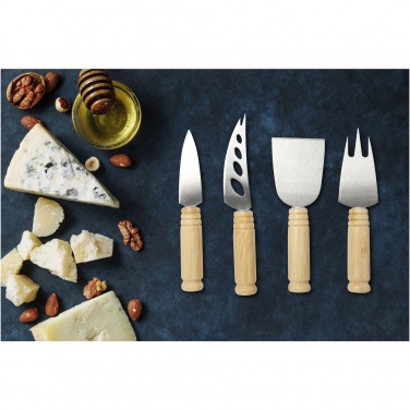Logotrade promotional gifts photo of: Cheds 4-piece bamboo cheese set