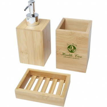 Logo trade promotional product photo of: Hedon 3-piece bamboo bathroom set