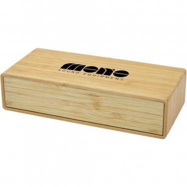 Logo trade corporate gifts picture of: Minata bamboo wireless charger with clock