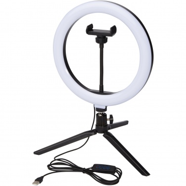 Logo trade promotional giveaways image of: Studio ring light for selfies and vlogging with phone holder and tripod