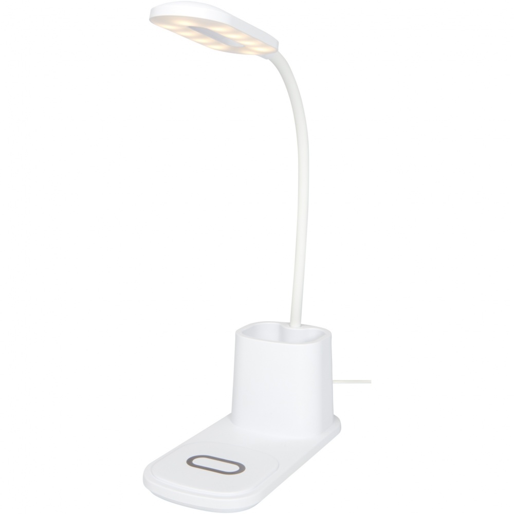 Logo trade promotional products image of: Bright desk lamp and organizer with wireless charger