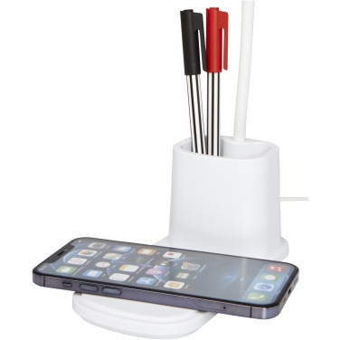 Logo trade promotional merchandise picture of: Bright desk lamp and organizer with wireless charger