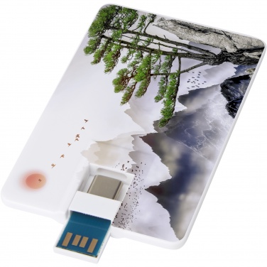 Logo trade promotional product photo of: Duo slim 32GB USB drive with Type-C and USB-A 3.0