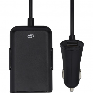 Logo trade corporate gifts image of: Pilot dual car charger with QC 3.0 dual back seat extended charger