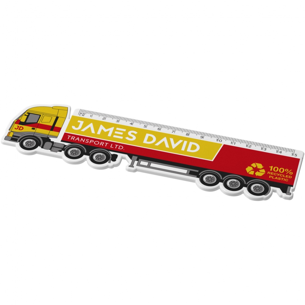 Logotrade business gifts photo of: Tait 15 cm lorry-shaped recycled plastic ruler