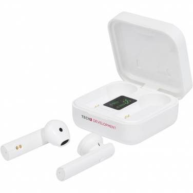 Logo trade business gifts image of: Tayo solar charging TWS earbuds 