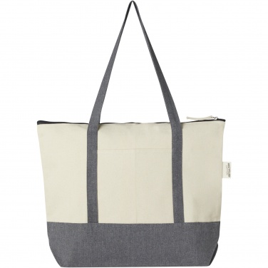 Logotrade promotional giveaways photo of: Repose 320 g/m² recycled cotton zippered tote bag 10L
