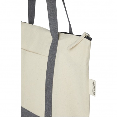 Logotrade promotional gifts photo of: Repose 320 g/m² recycled cotton zippered tote bag 10L