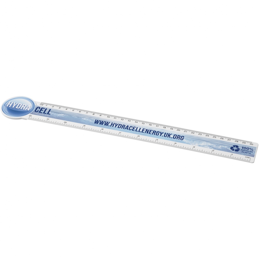 Logo trade promotional merchandise image of: Tait 30cm circle-shaped recycled plastic ruler