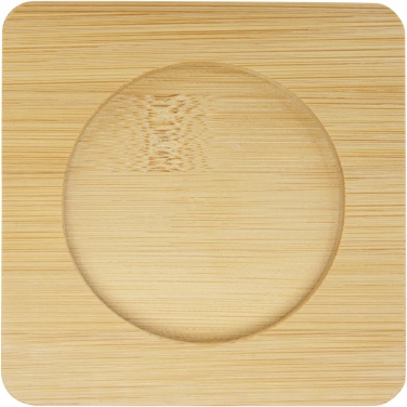 Logotrade promotional gifts photo of: Manti 2-piece 250 ml double-wall glass cup with bamboo coaster 