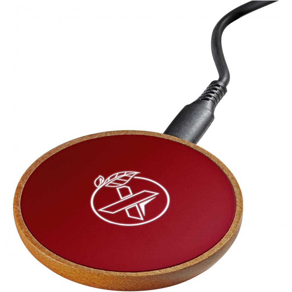 Logo trade corporate gifts picture of: SCX.design W13 10W wooden wireless charging station