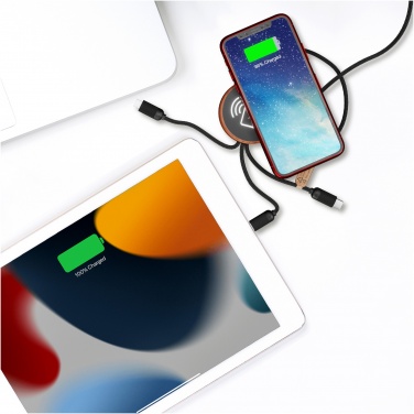 Logo trade promotional items picture of: SCX.design C40 5-in-1 rPET light-up logo charging cable and 10W charging pad