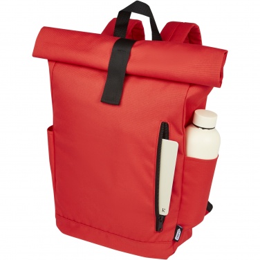 Logo trade promotional products image of: Byron 15.6" GRS RPET roll-top backpack 18L