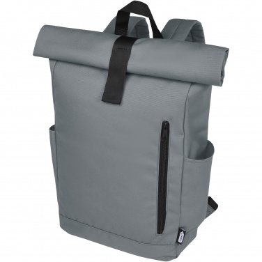 Logotrade promotional merchandise image of: Byron 15.6" GRS RPET roll-top backpack 18L