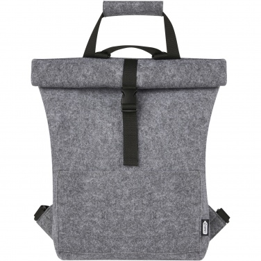 Logotrade advertising products photo of: Felta GRS recycled felt roll-top bike bag 13L