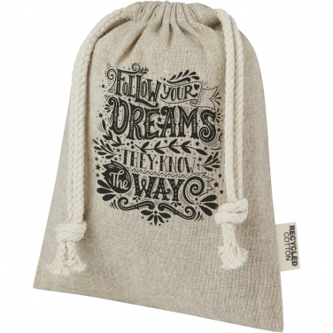 Logotrade advertising products photo of: Pheebs 150 g/m² GRS recycled cotton gift bag small 0.5L