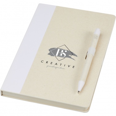 Logotrade promotional gift image of: Dairy Dream A5 size reference recycled milk cartons notebook and ballpoint pen set