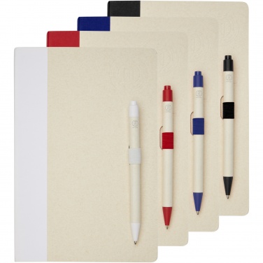 Logo trade corporate gifts picture of: Dairy Dream A5 size reference recycled milk cartons notebook and ballpoint pen set