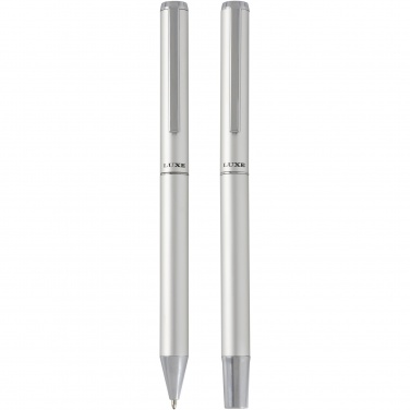 Logotrade promotional gift picture of: Lucetto recycled aluminium ballpoint and rollerball pen gift set