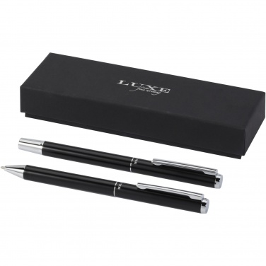 Logo trade promotional items picture of: Lucetto recycled aluminium ballpoint and rollerball pen gift set