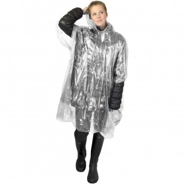 Logotrade promotional product image of: Mayan recycled plastic disposable rain poncho with storage pouch
