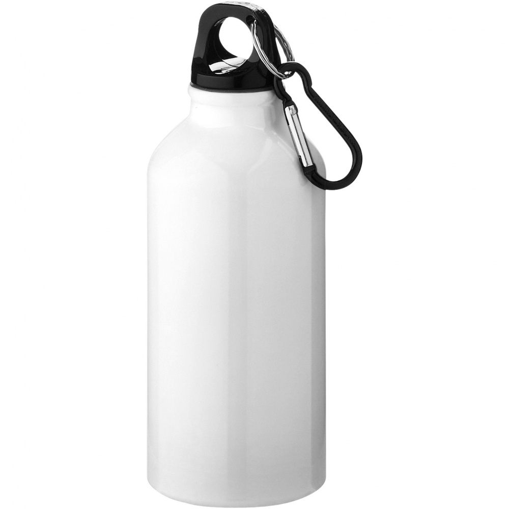Logotrade promotional merchandise image of: Oregon 400 ml RCS certified recycled aluminium water bottle with carabiner