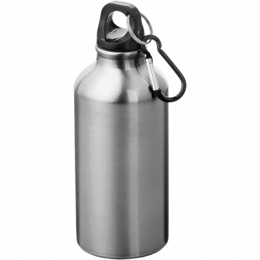 Logotrade promotional merchandise image of: Oregon 400 ml RCS certified recycled aluminium water bottle with carabiner